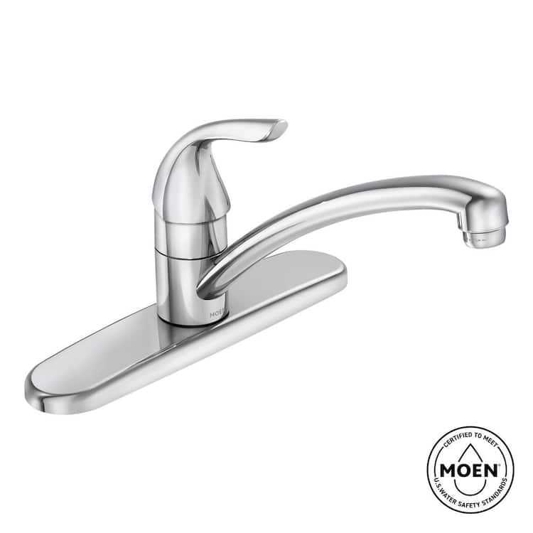 MOEN Adler Single-Handle Low Arc Kitchen Faucet in Chrome with Tool Free Install
