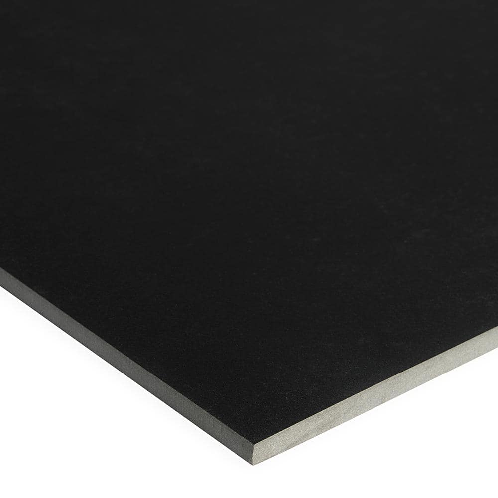 Stria Bar Black Porcelain Large Format Tile with Brass Inlay