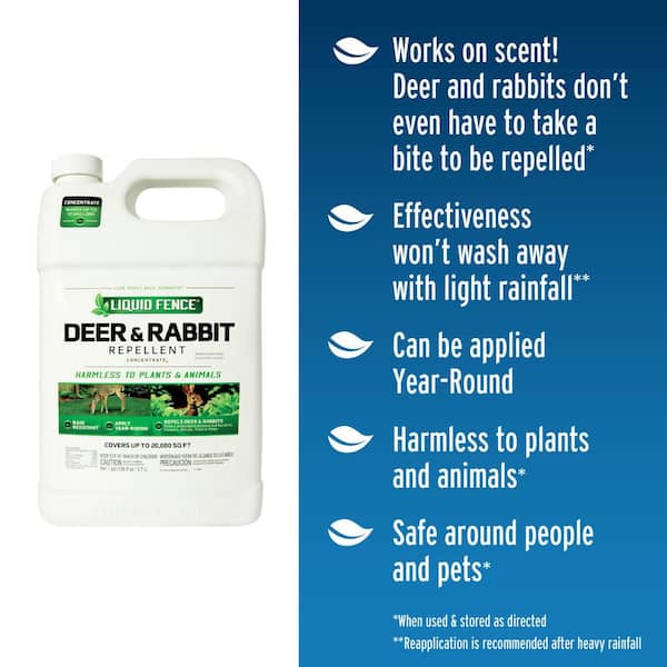 Liquid Fence Animal Repellent Concentrate For Deer and Rabbits 1 gal