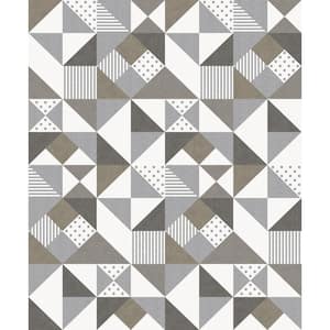 Seabrook Designs Latte and Dorian Grey Lozenge Geometric Paper Non ...