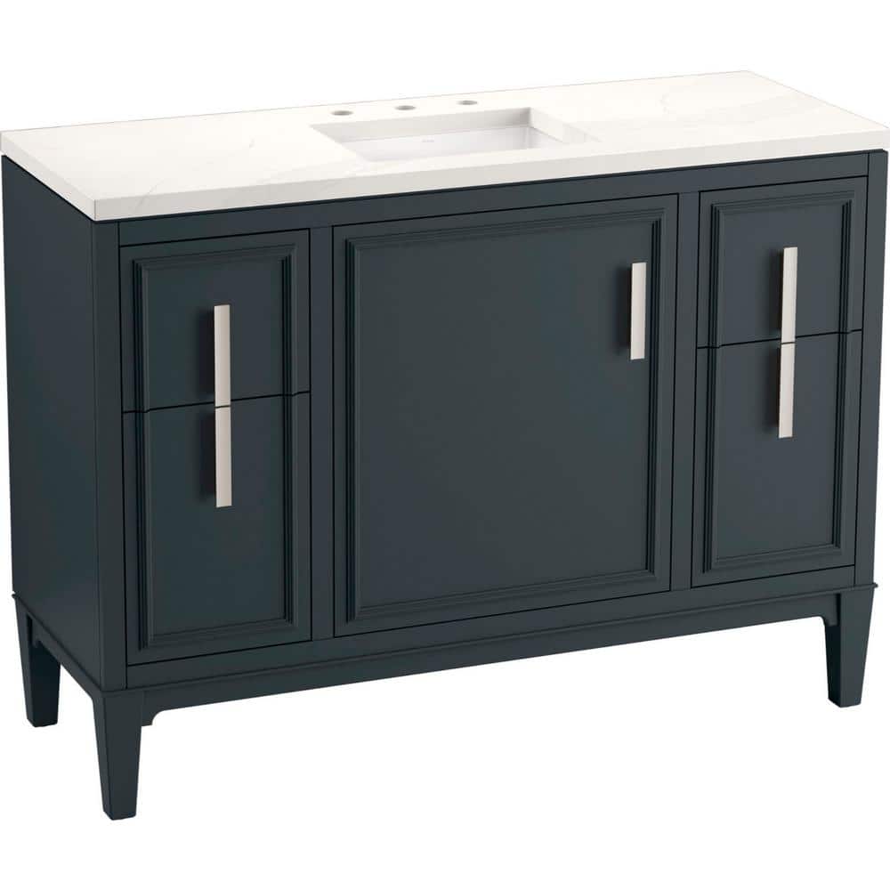 Southerk 48-Inch Slate Gray Quartz Top Single Sink Vanity