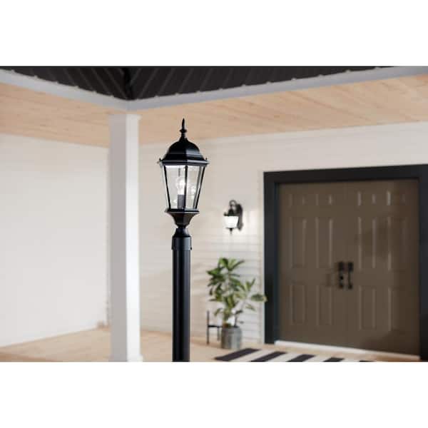 Madison 1-Light Black Aluminum Hardwired Waterproof Outdoor Post Light with No Bulbs Included (1-Pack)