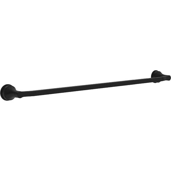Faryn 18 in. Wall Mounted Towel Bar with 6 in. Extender Bath Hardware Accessory in Matte Black