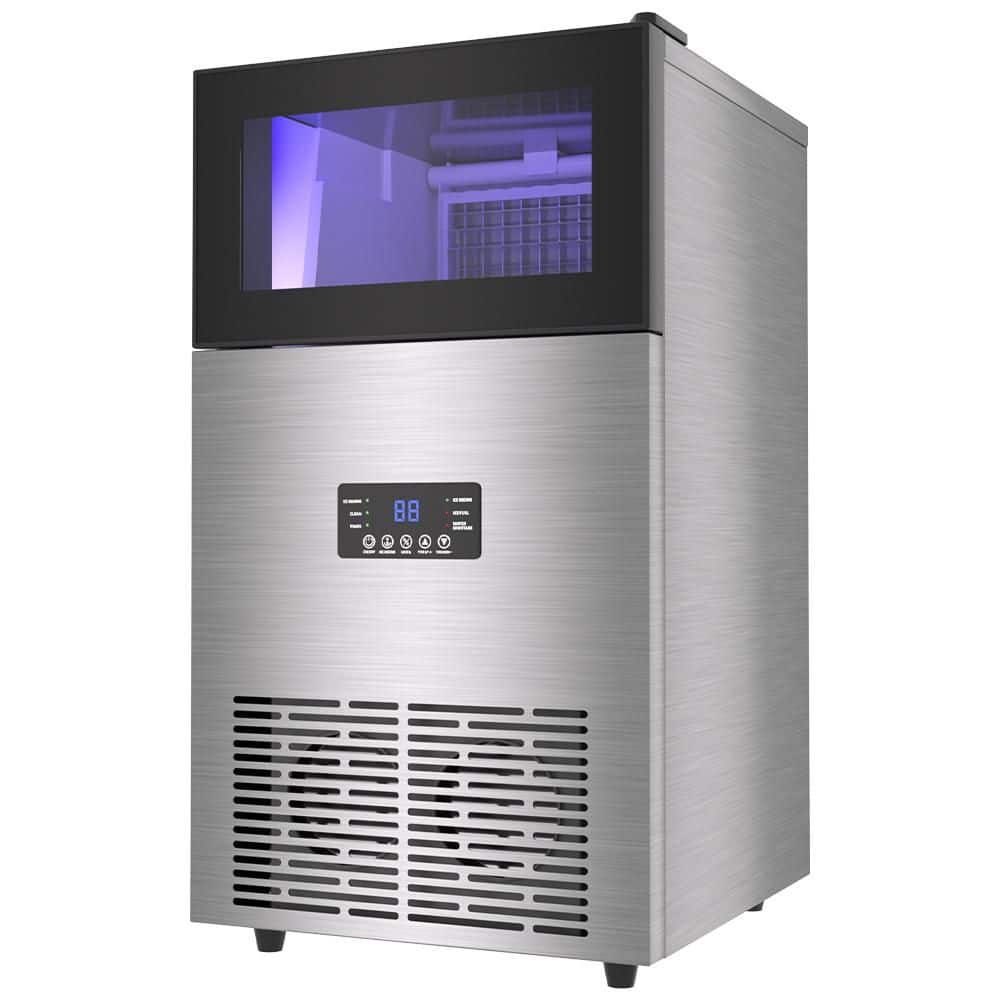 15 in. 160 lb. Freestanding/Built-In Full Size Cubes Commercial Ice Maker Machine in Stainless Steel with 35 lb. Bin