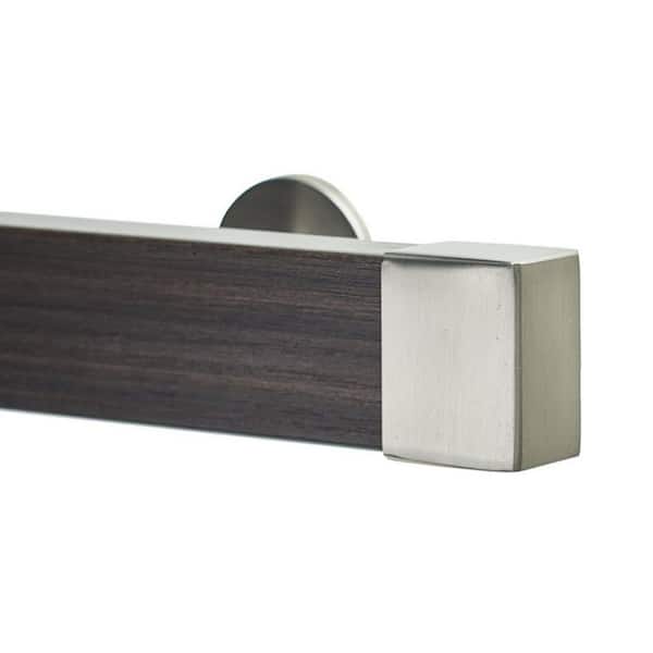 Kontur EVO Pro 96 in. Non-Adjustable 2 in. Single Traverse Curtain Rod Set in Chocolate with Stainless Endcap Finial