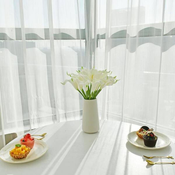 13.5 in. White Indoor Artificial Lily Flower Z07WP86612