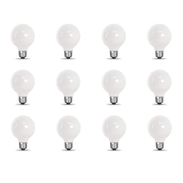 Feit Electric 40-Watt Equivalent G25 Globe Dimmable Filament White CEC Title 20 E26 LED Vintage Edison LIght Bulb, Daylight (12-Pack)