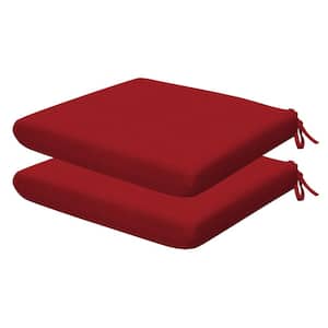 Outdoor Universal Dining Seat Cushion Textured Solid Imperial Red (Set of 2)