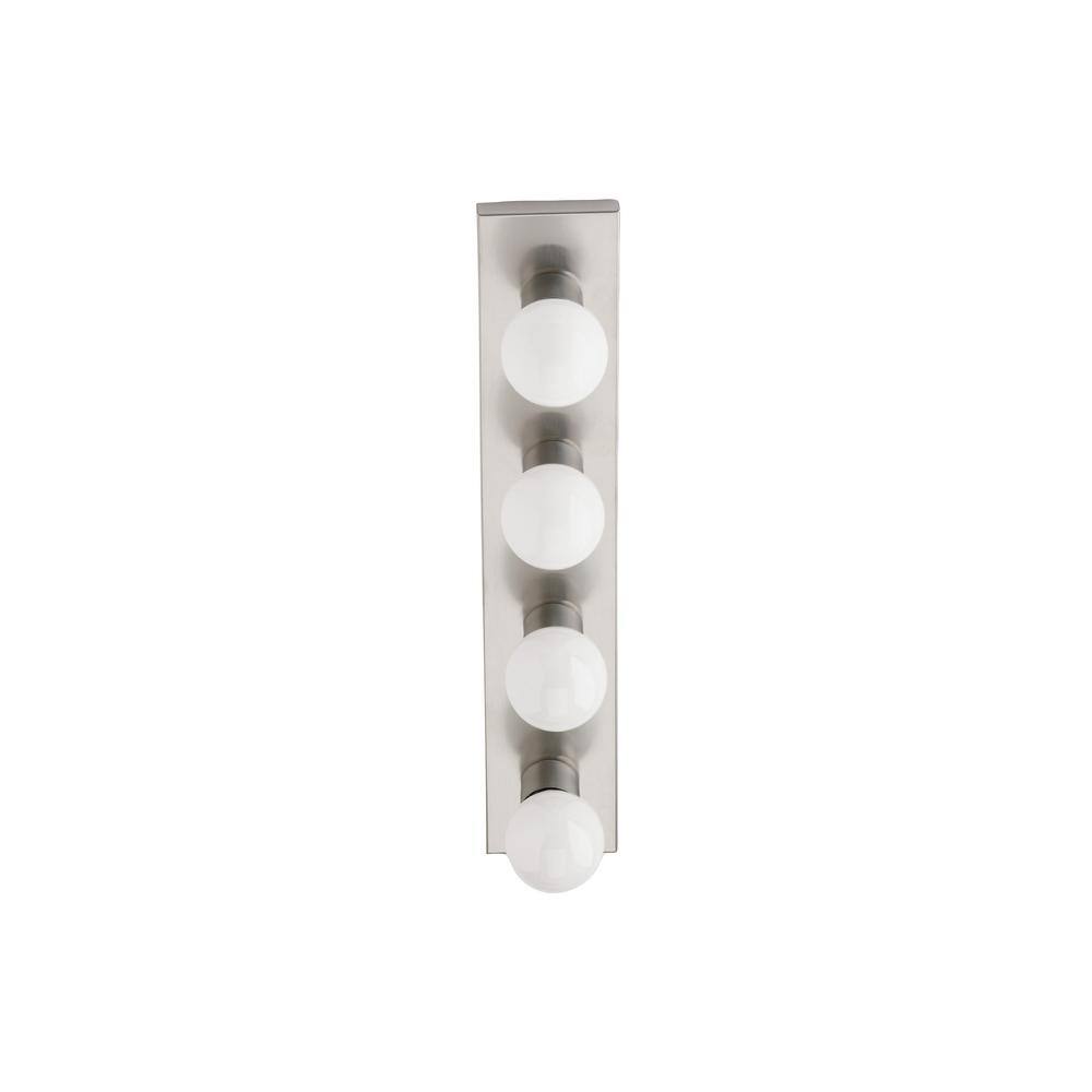 Brushed Stainless Steel 4-Light Dimmable Vanity Fixture