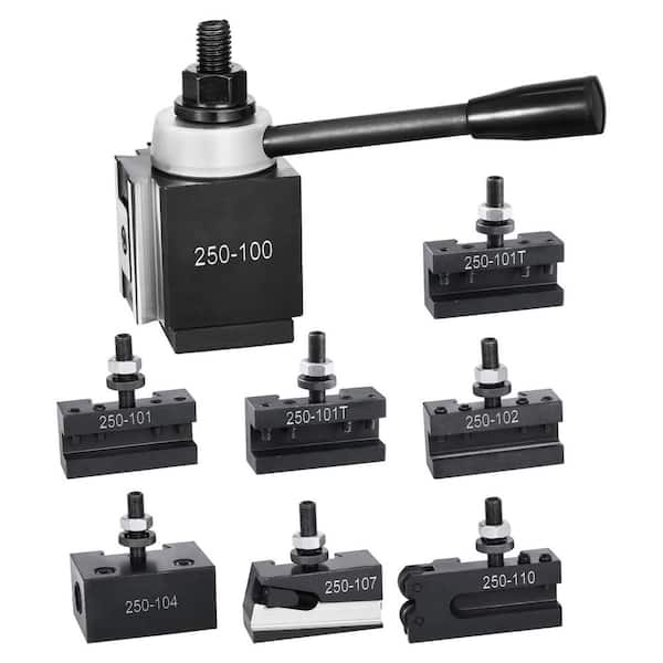 Quick Change Tool Post Set 8 Pieces Includes Lathe Tool Holders Wedge Type Tool Post for Metal Lathe 6in.-12in. Swing