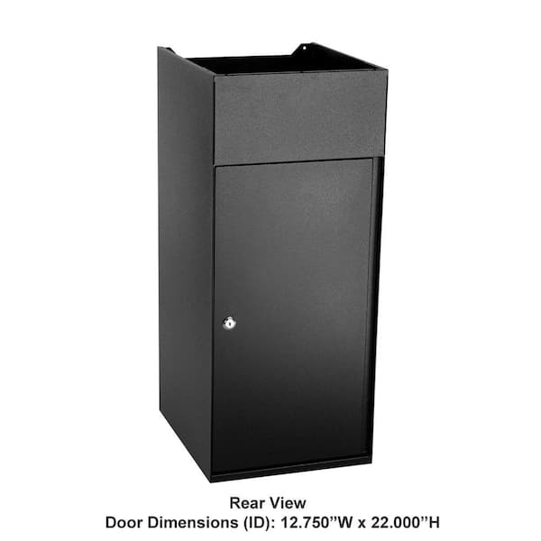 Wall-Mount Delivery Bottom Hold Vault Mailbox, Black