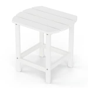 All-Weather White HDPE Plastic Outdoor Side Table