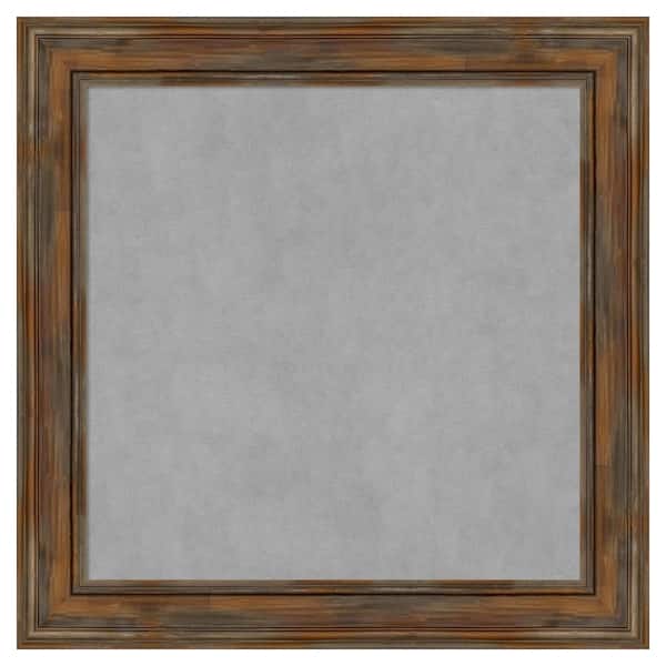 Amanti Art Alexandria Rustic Brown 30 in. x 30 in. Framed Magnetic Board