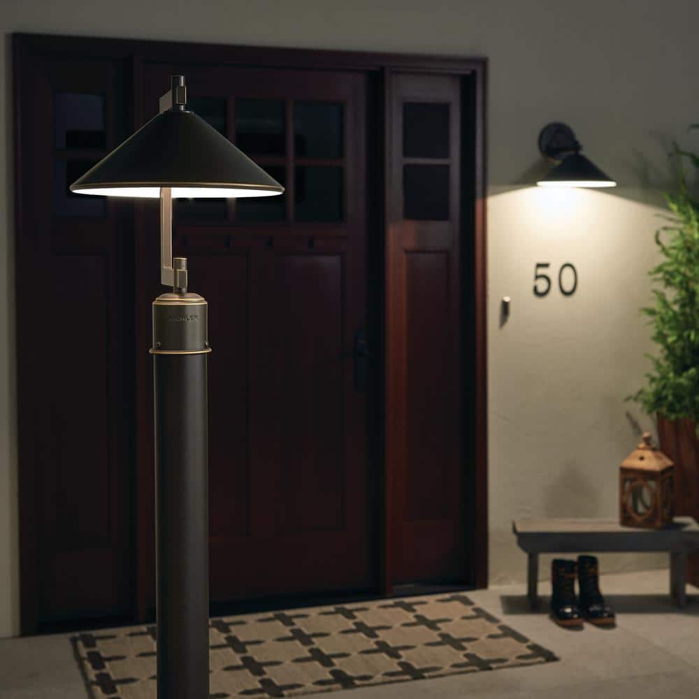 Olde Bronze Aluminum Outdoor Post Light with Cone Shade