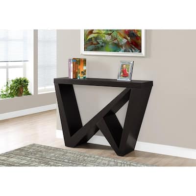 48 in. Cappuccino Standard Rectangle Console Table with Storage