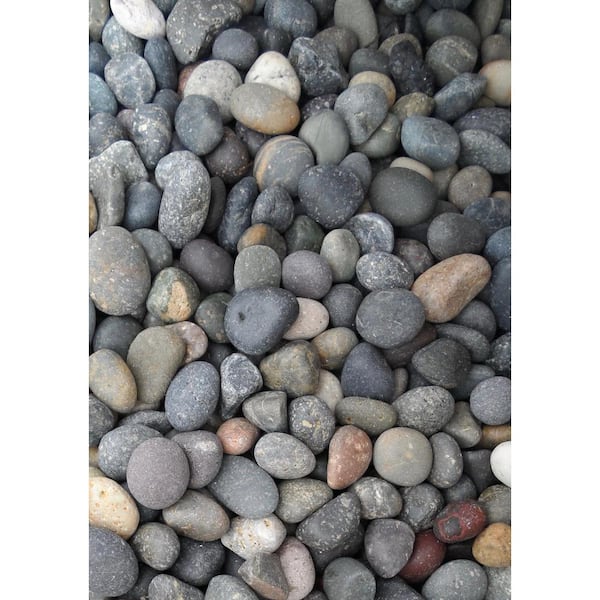 Unbranded Rock Ranch 0.50 cu. ft. 40 lbs. 3/8 in. to 5/8 in. Mixed Mexican Beach Pebble (40-Bag 20 cu. Ft. 1600 lbs. Pallet)