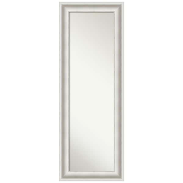 Amanti Art Parlor 19.50 in. x 53.50 in. Modern Rectangle Framed White On the Door Mirror