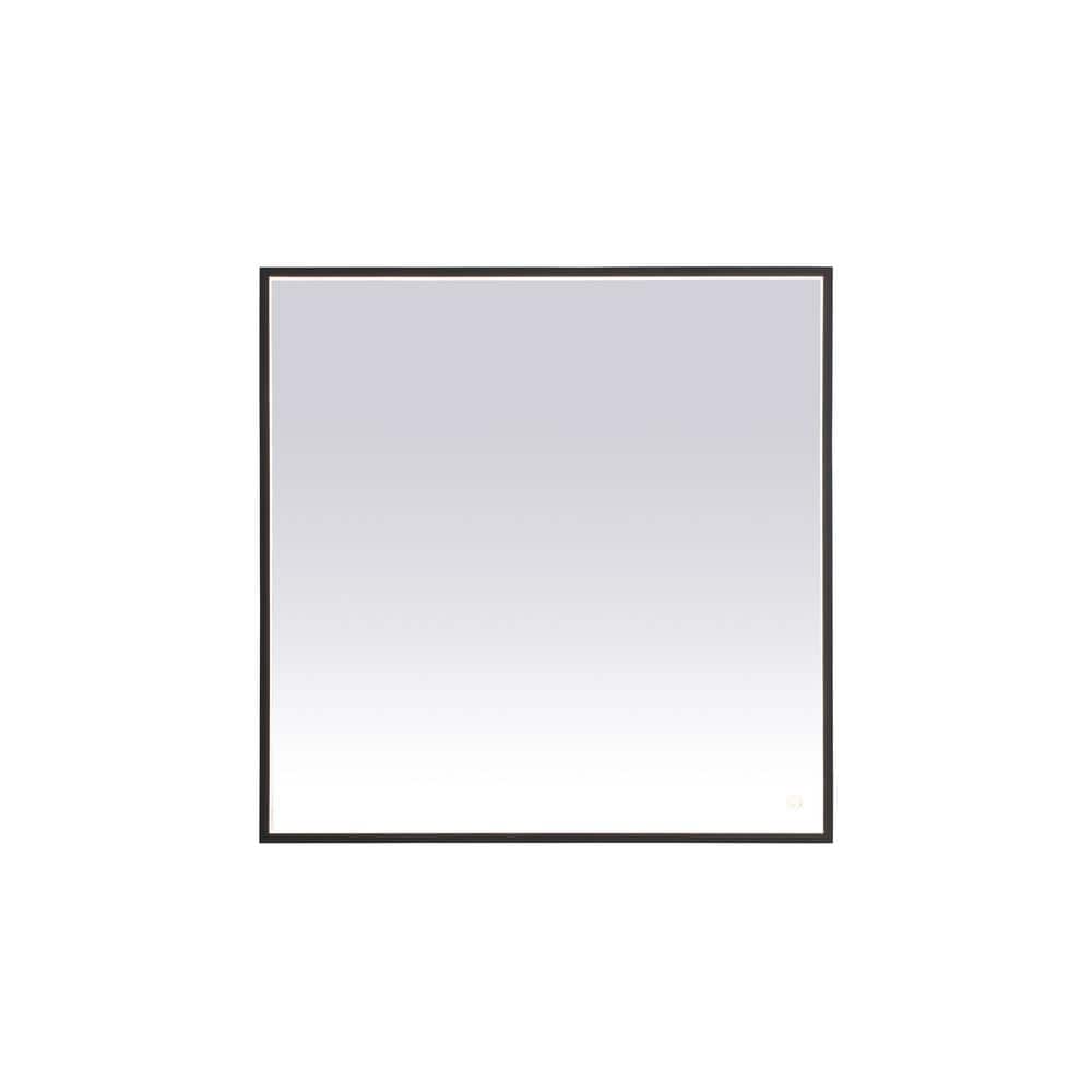 Timeless Home 36 in. W x 36 in. H Aluminum Black LED Mirror