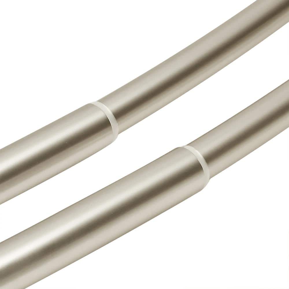 Nickel Wall Mounted Double Curved Aluminum Shower Rod
