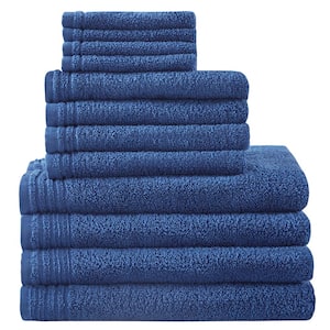Big Bundle 12-Piece Indigo 100% Cotton Bath Towel Set