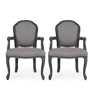 Nita Gray and Weathered Gray Arm Chair (Set of 2)