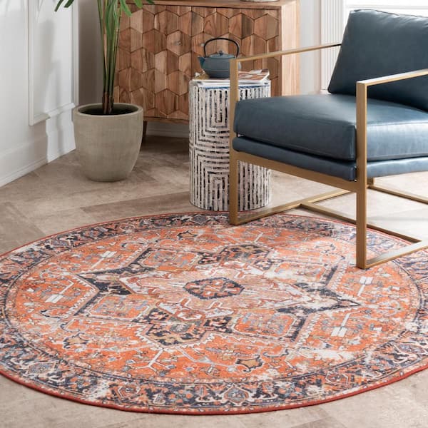 Sherita Oriental Persian Rust Doormat 3 ft. x 5 ft. Area Rug
