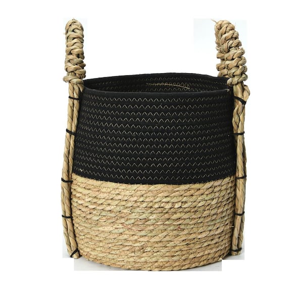 Natural Woven Grass Floor Basket - Medium - The Foundry Home Goods