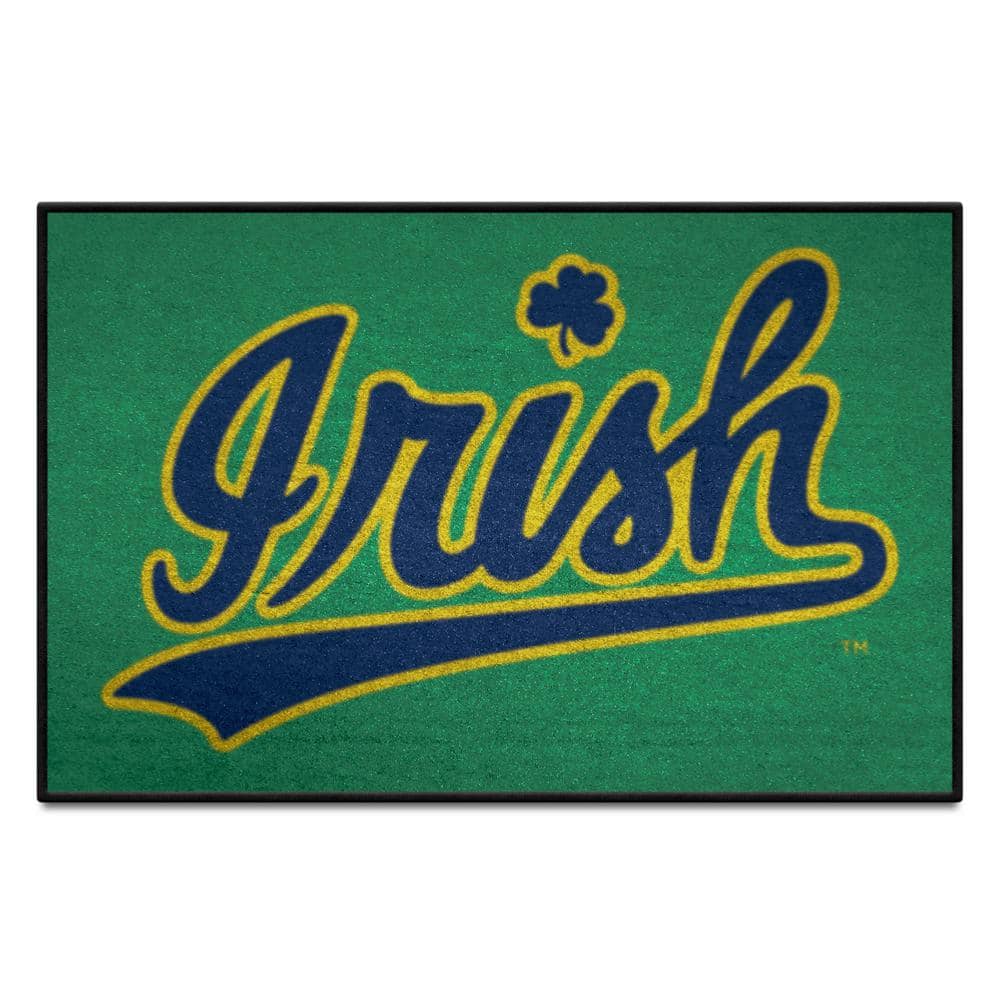 NCAA Notre Dame Fighting Irish Logo Brown 2 ft. x 3 ft. Specialty Area Rug