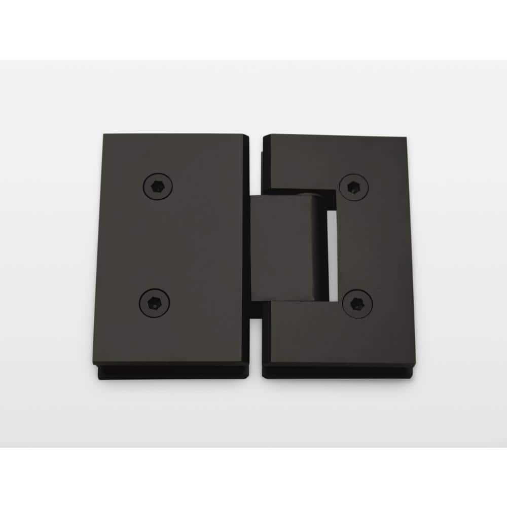 Matte Black Frameless Glass Hinged Shower Enclosure - 78" x 59.5"