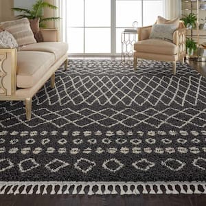 Moroccan Shag Charcoal 8 ft. x 11 ft. Tribal Transitional Area Rug
