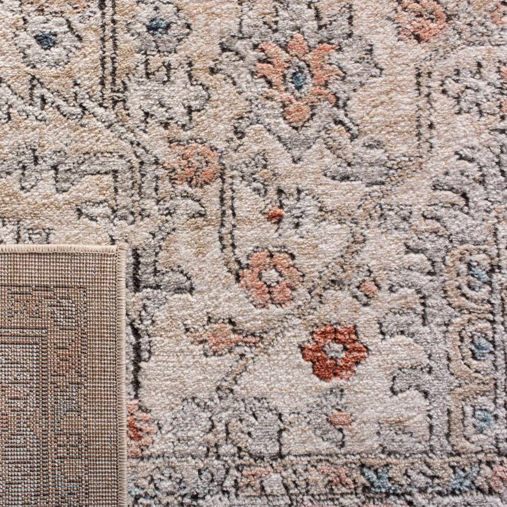 Ivory and Gray Synthetic Square Medallion Area Rug
