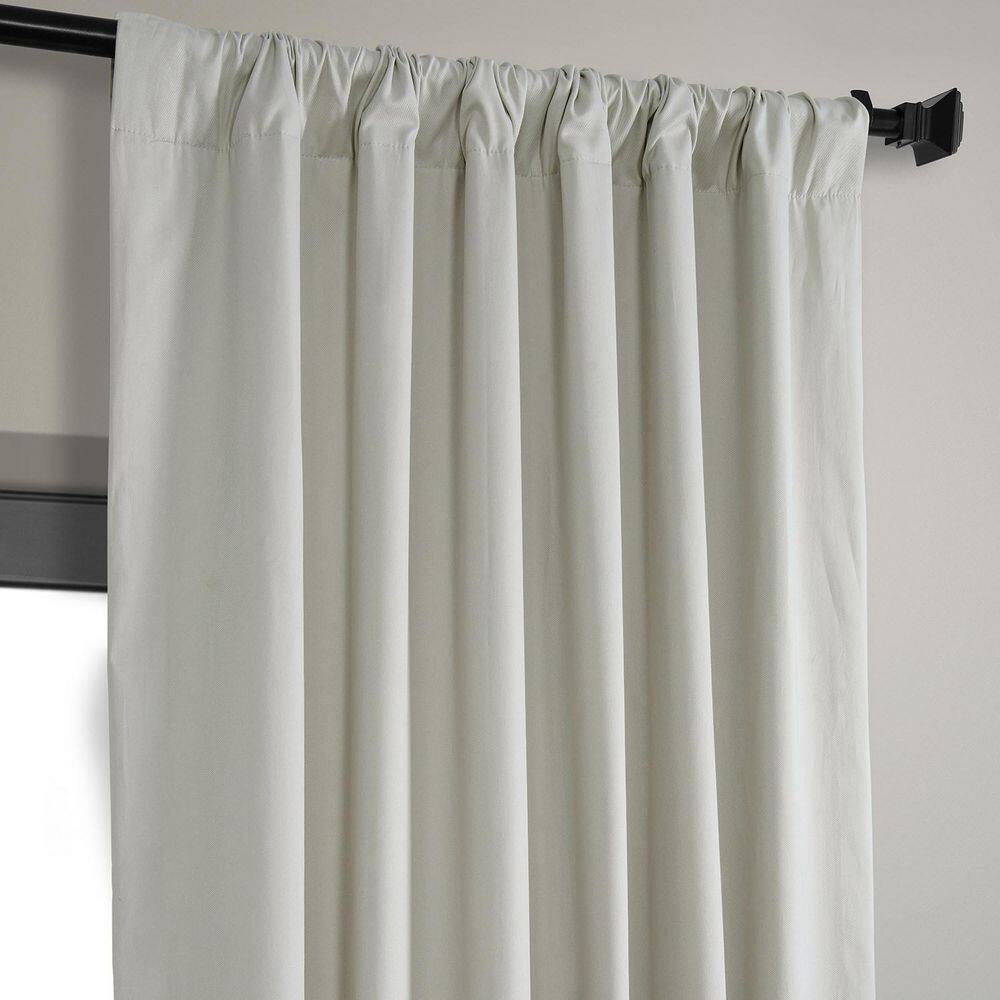 Light Greige Cotton Blackout Curtain Panel, 50W x 108L