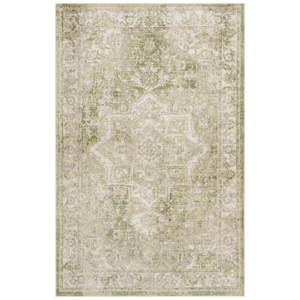 Nourison Astra Machine Washable doormat 2 ft. x 4 ft. Center medallion Traditional Area Rug