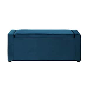 Amelia  Navy Blue 46.5 in. Velvet Bedroom Bench Backless Upholstered