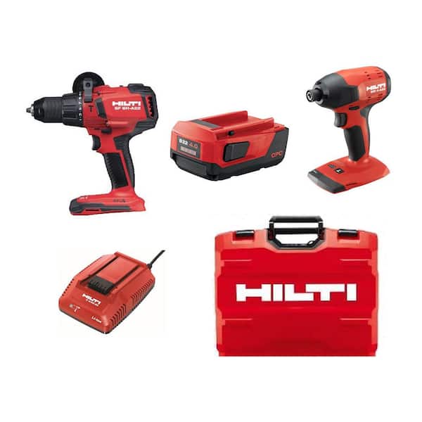 22-Volt Lithium-Ion Keyless Chuck Cordless Hammer Drill Driver/Brushless Impact Driver Combo Kit (Batteries Included)