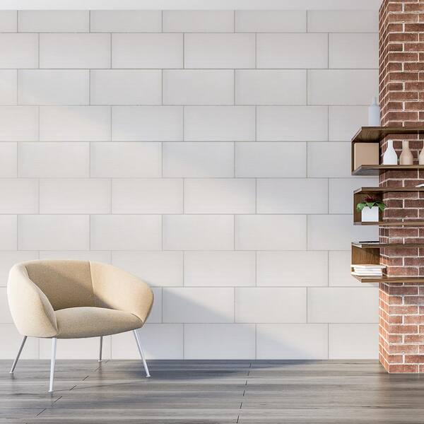 Jeffrey Court Arctic Horizon White 10 in. x 20 in. Matte Textured Ceramic Wall Tile (14.85 sq. ft. / Case)
