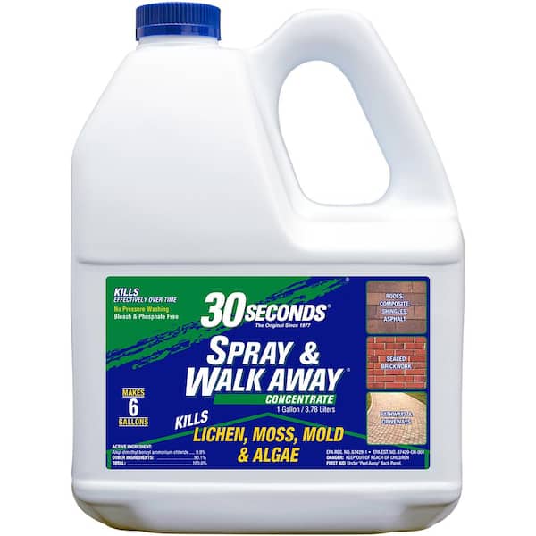 30 Seconds Spray and Walk Away 1 gal. 2,250 sq. ft. Concentrate Outdoor Liquid Cleaner for Lichen, Moss, Mold and Algae