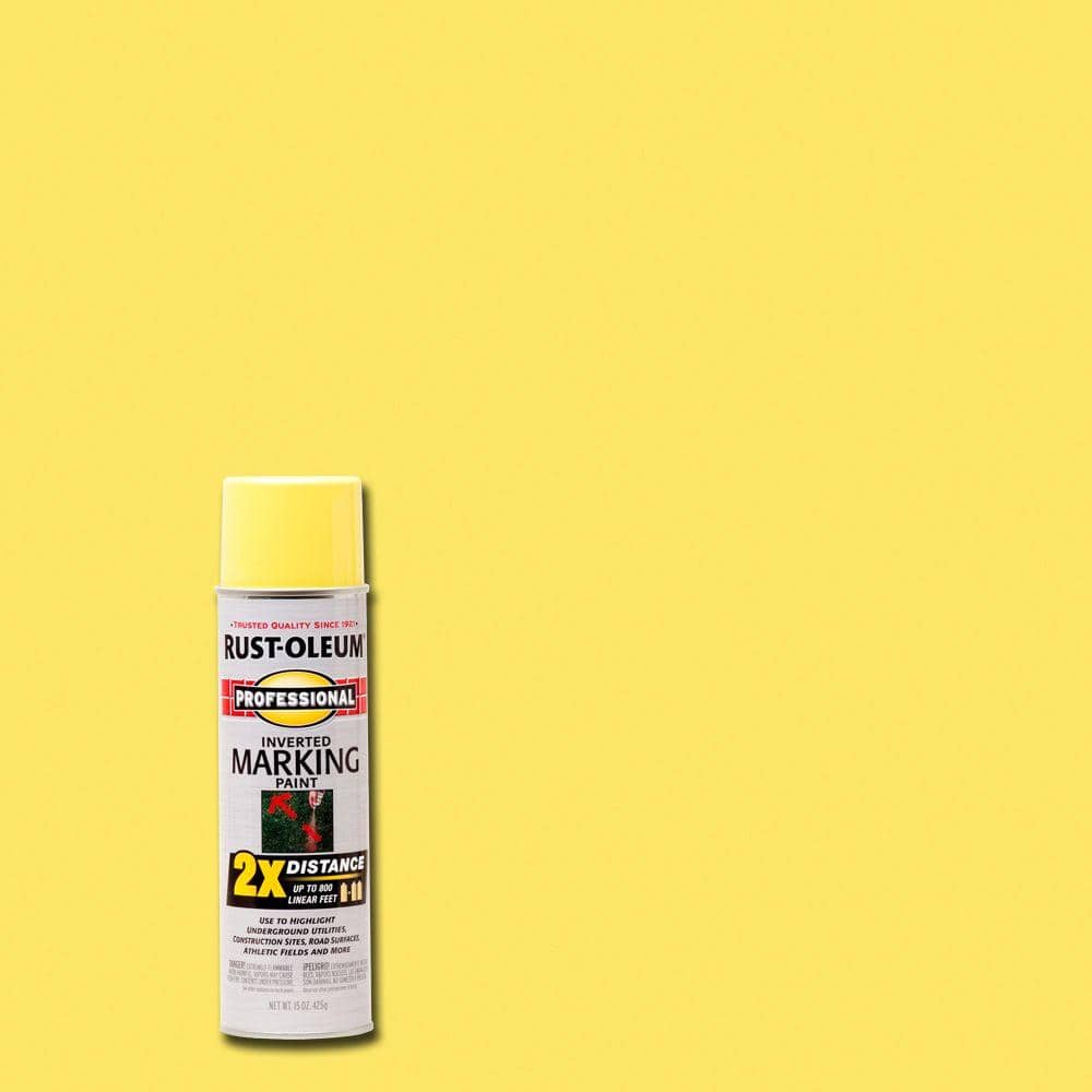 Rust-Oleum Professional 15 oz. High Visibility Yellow 2X Distance Inverted  Marking Spray Paint (6-Pack) 266577 - The Home Depot