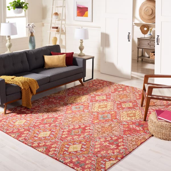 Aspen 8 ft. x 10 ft. Red/Gold Bohemian Western Area Rug