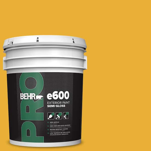 BEHR PRO 5 gal. #P280-7 Midsummer Gold Semi-Gloss Exterior Paint