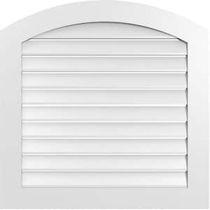 32" x 42" Arch Top Surface Mount PVC Gable Vent: Non-Functional with Standard Frame