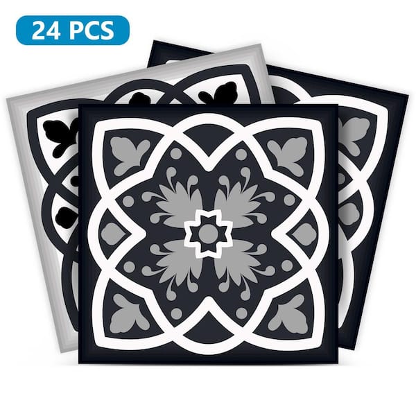 YttBuy-Detailed Mandala Design Black White Vinyl Decal Sticker Two in One  Pack (4 Inches Wide)