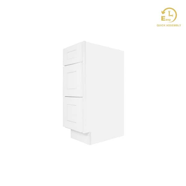 Easy-DIY 12 in. W x 21 in. D x 34.5 in. H in Ready to Assemble Bath Vanity Cabinet without Top in Shaker White