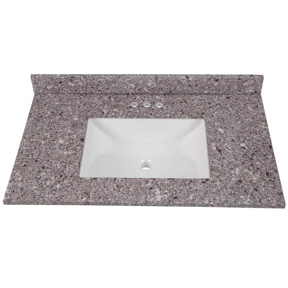 Home Decorators Collection 37 in. W x 22 in. D Stone Effects Vanity Top in Mineral. NO BACKSPLASH