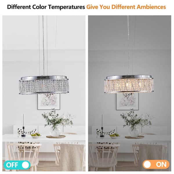 7 Lights Crystal Chandelier Elegant Silver Lighting Stylish Home Lighting for Home Decor, No Bulbs Included, G9