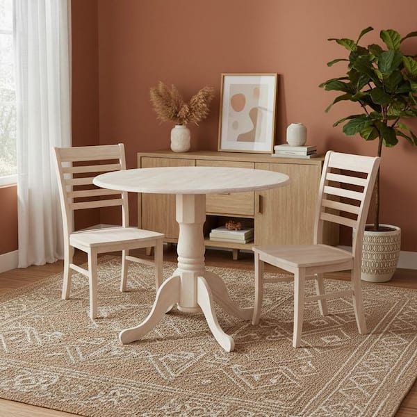 International Concepts Unfinished Dual Drop Leaf Dining Table