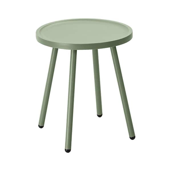 Werph Green 16 in. L x 16 in. W x 18 in. H Resin Round Patio Side Table