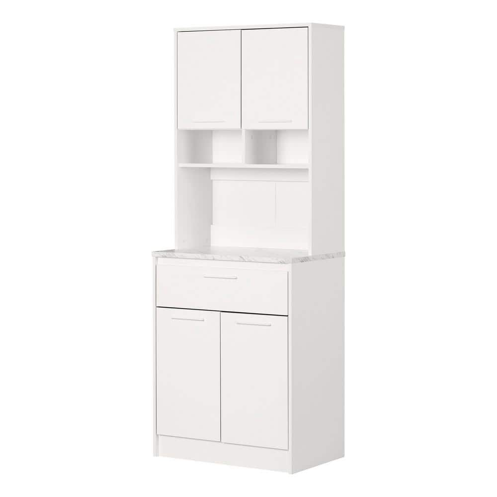 South Shore Myro Faux White Marble and White 29 in. Particle Board ...