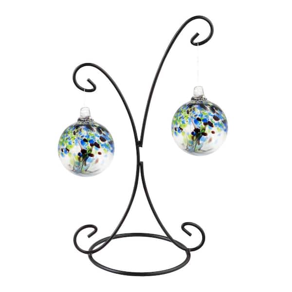 Dale Tiffany Tree Of Life 2 4 in. Multi-Color Mystic Hand Blown Glass Balls with Antique Bronze Finish Metal Stand