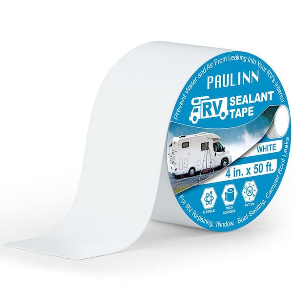 4 in. x 50 ft. Natural Rubber Roof Sealing Tape, UV and Weatherproof Roof Seal Tape for RV Camper Trailer Boat (1-Pack)